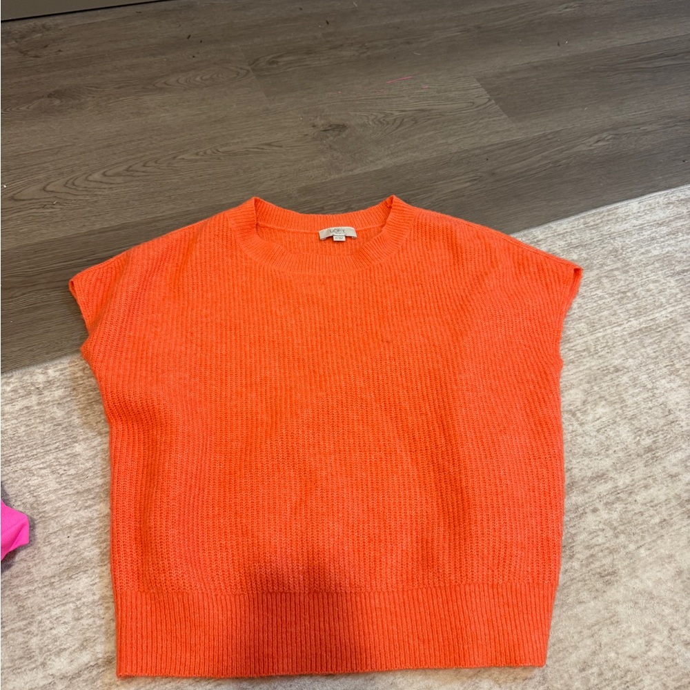 Orange Knit Sleeveless Top